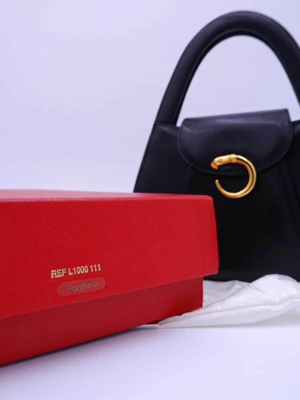 Vintage CARTIER Panthere Black Caviar Top Handle — 1995 - Picture 12 of 15